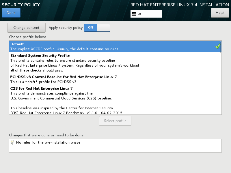 Security Policy Selection