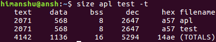 Summing Section Sizes Across Files