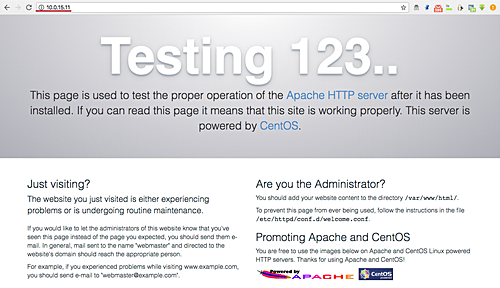 Apache test page