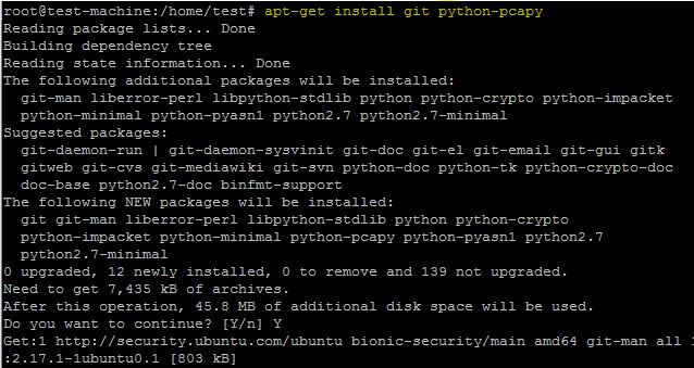 Install python-pcapy