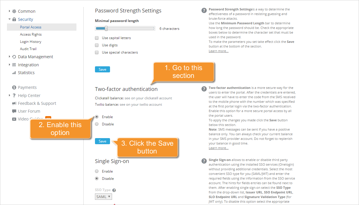 Enable two-factor authentication in ONLYOFFICE