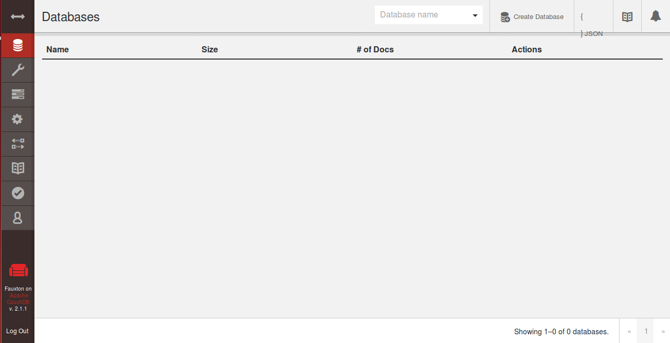CouchDB database management interface
