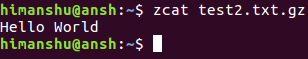 How to use zcat