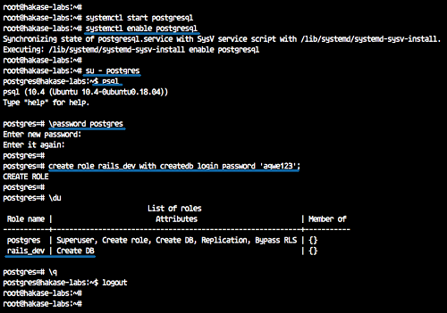 Setup PostGres