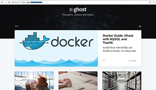 Ghost blog running in Docker container