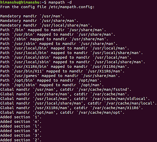 How to make manpath print debugging information