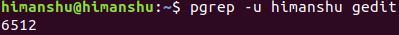 pgrep output for user himanshu