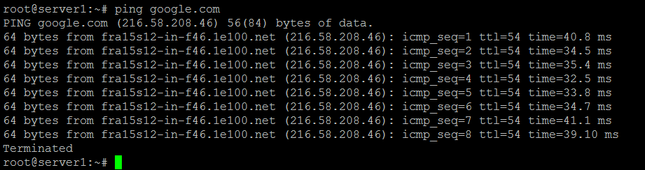 Process in second terminal stopped with pkill command