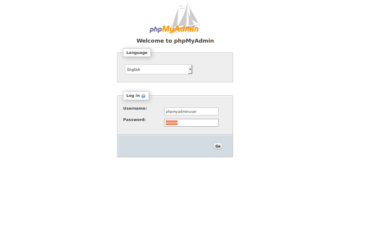 phpMyAdmin login