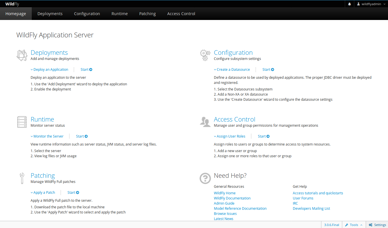 WildFly Application Server Dashboard