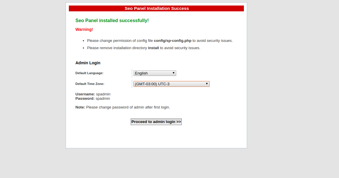 Configure admin login