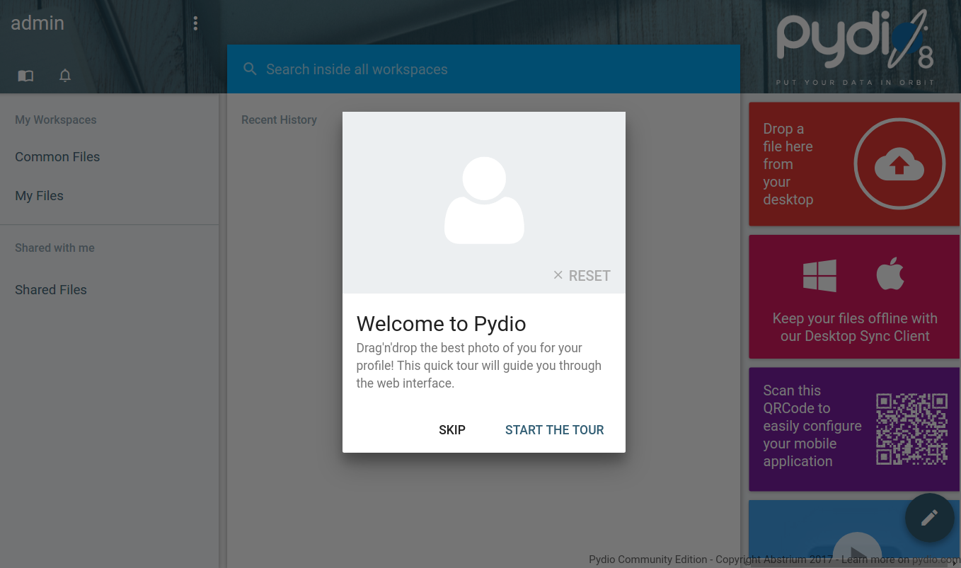 welcome to Pydio