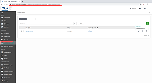 Setup AWX Inventories