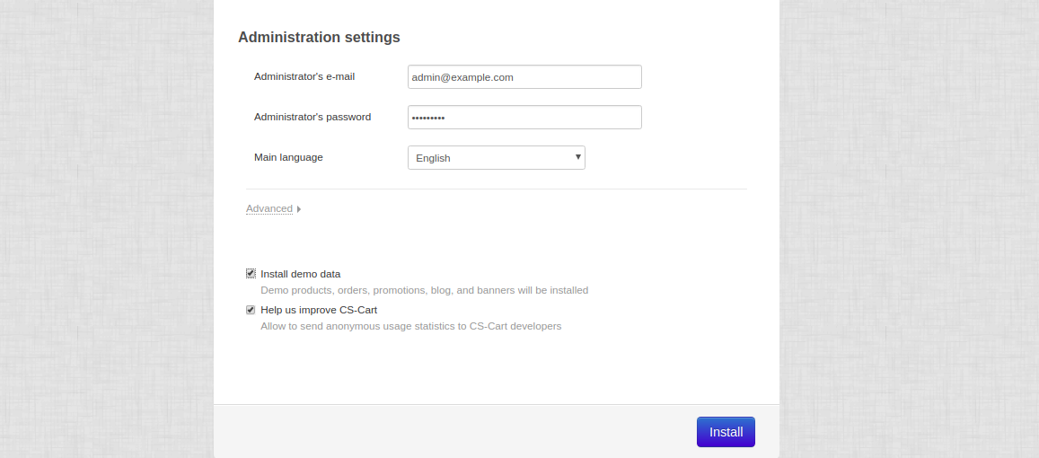 Administrator settings