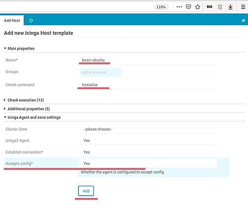 Add new Icinga Host template