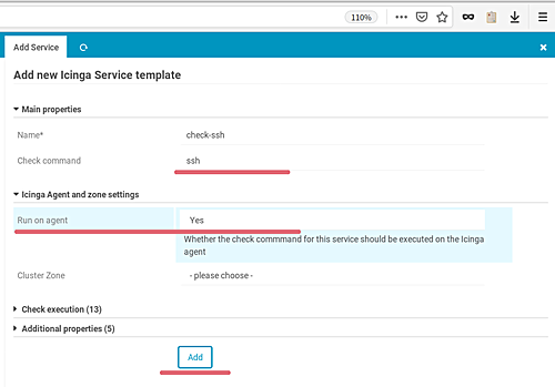 Service template details