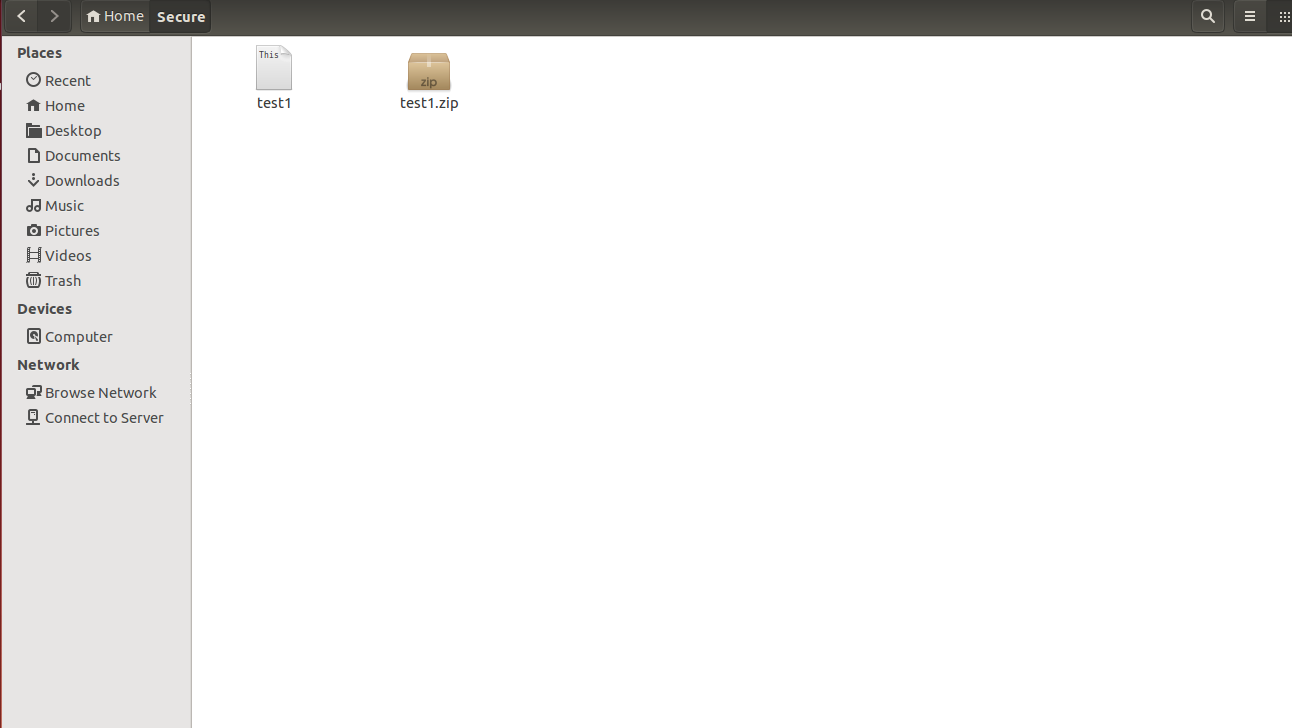 ZIP file in Ubuntu File Explorer