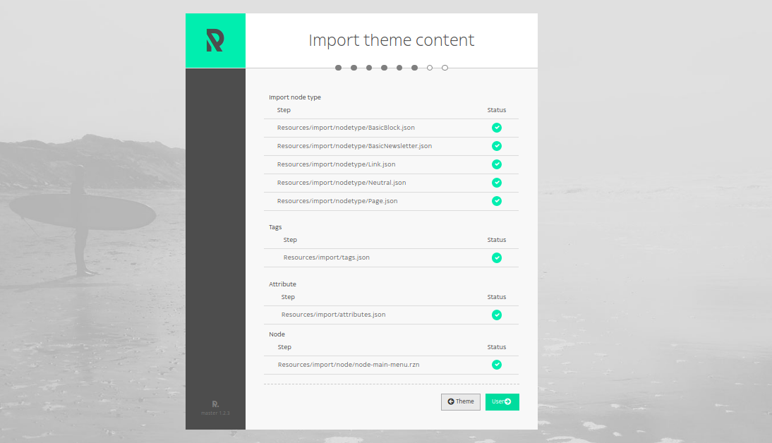 Import Theme content