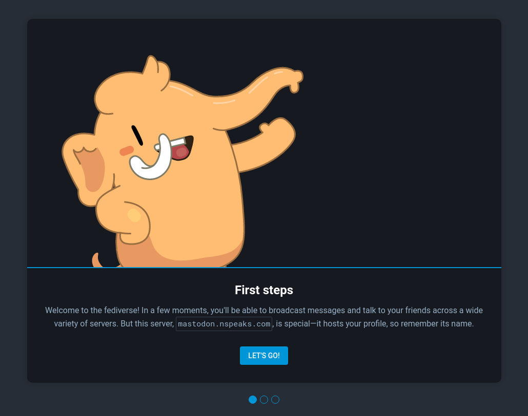 Mastodon first steps