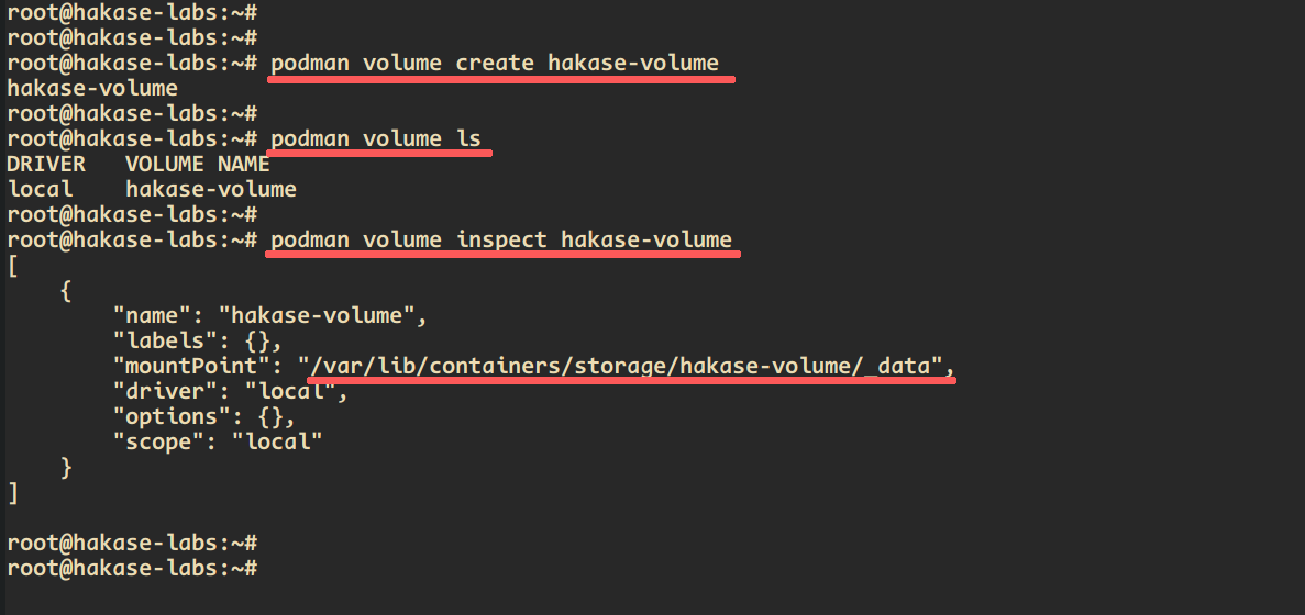 Podman manage volumes