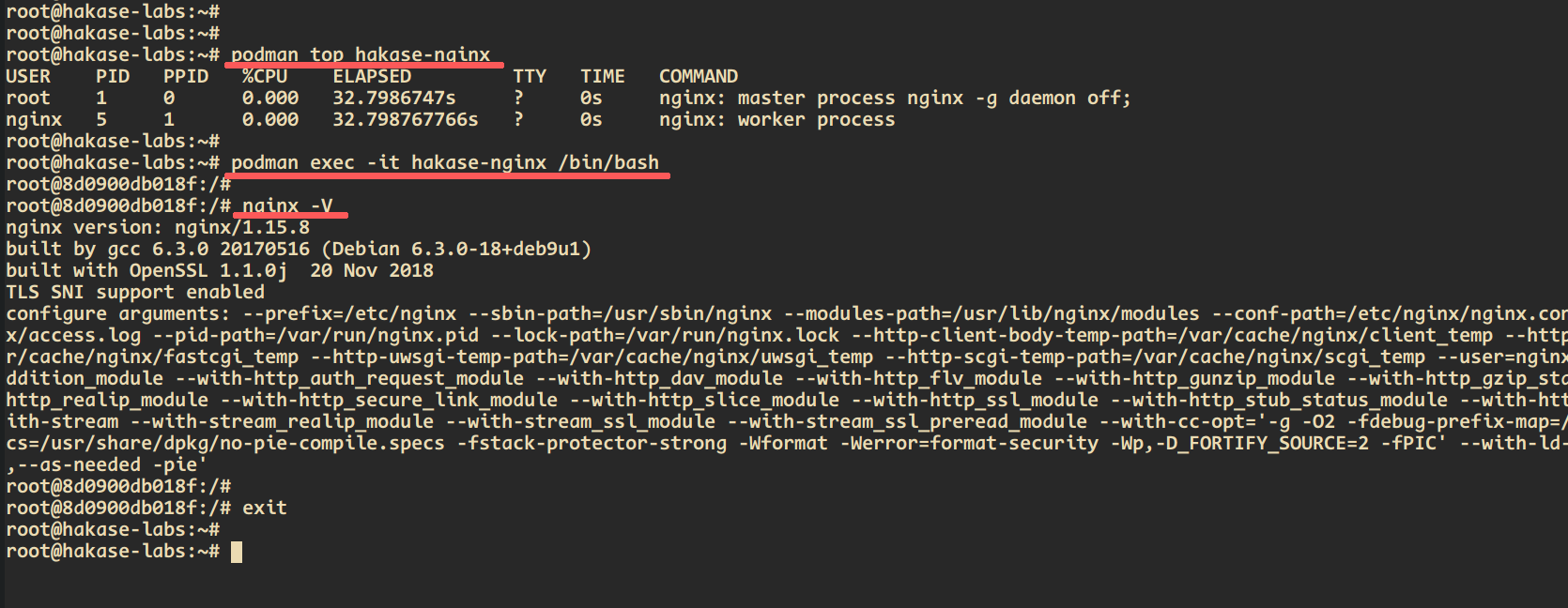 Manage Podman containers