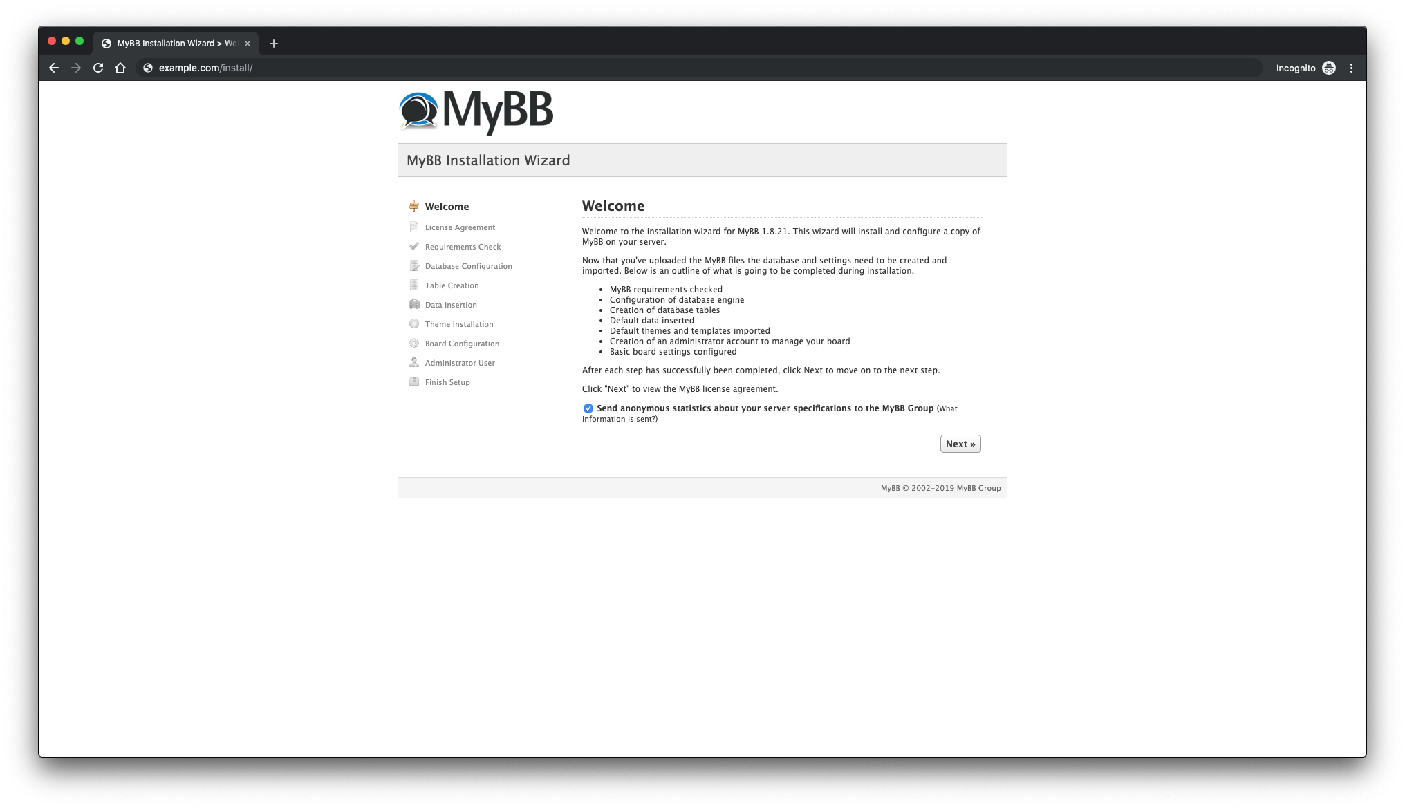 MyBB Installation Wizard