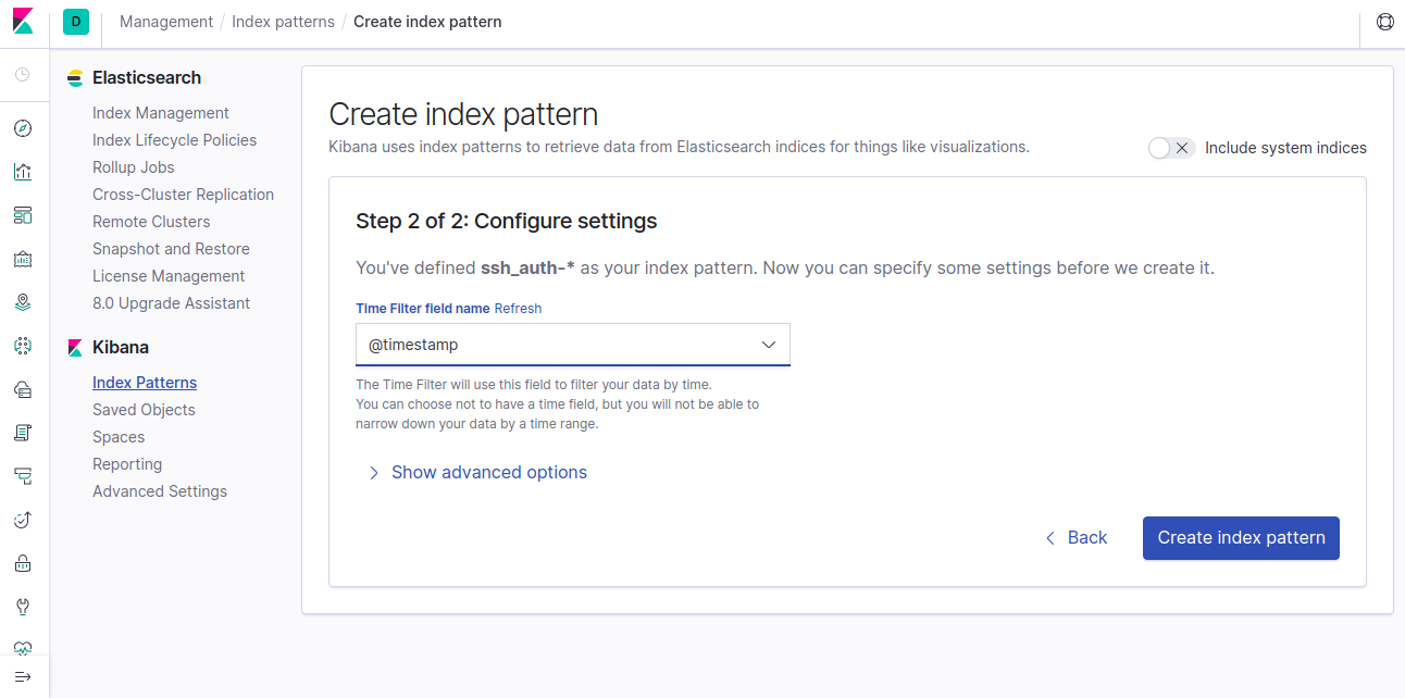 Index Pattern Configuration