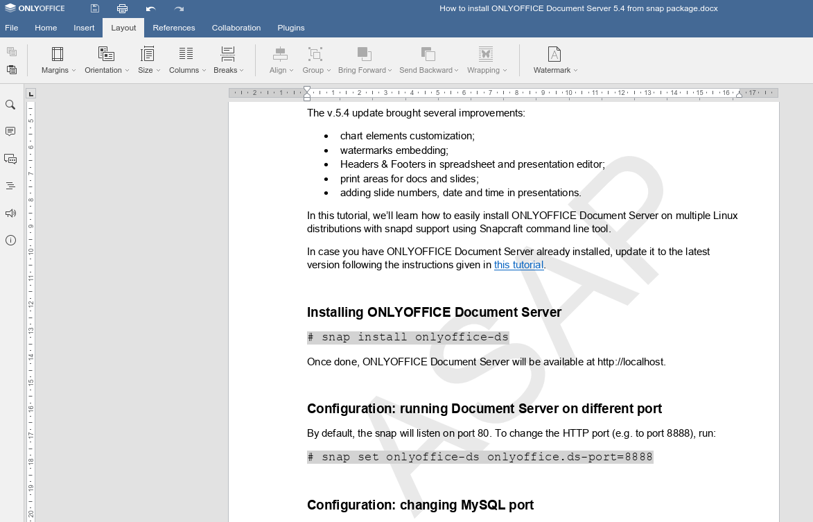 ONLYOFFICE Document Server Screenshot