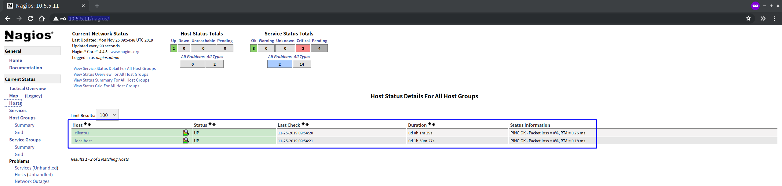 Testing Nagios