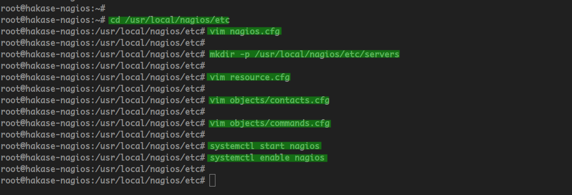 Configure nagios, then restart it to apply changes