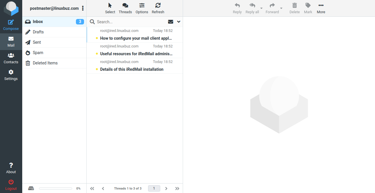 Roundcube Dashboard