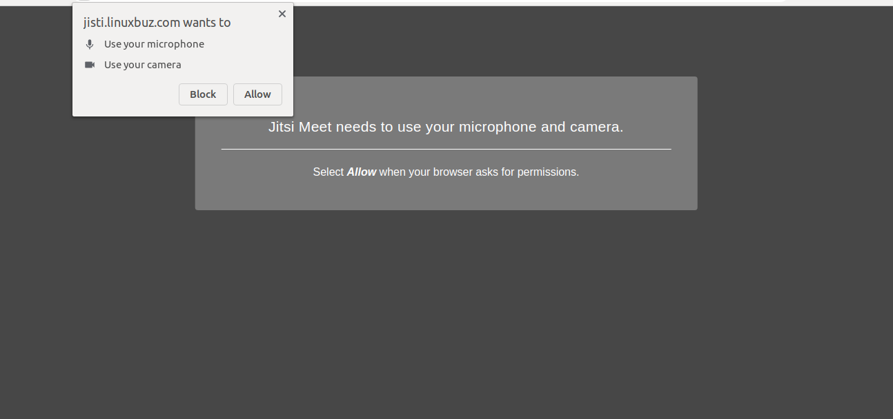 Allow Jitsi to use Camera and Microphone