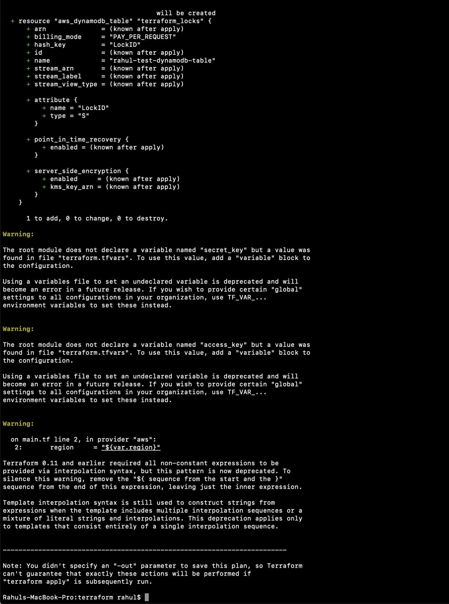 Terraform Plan