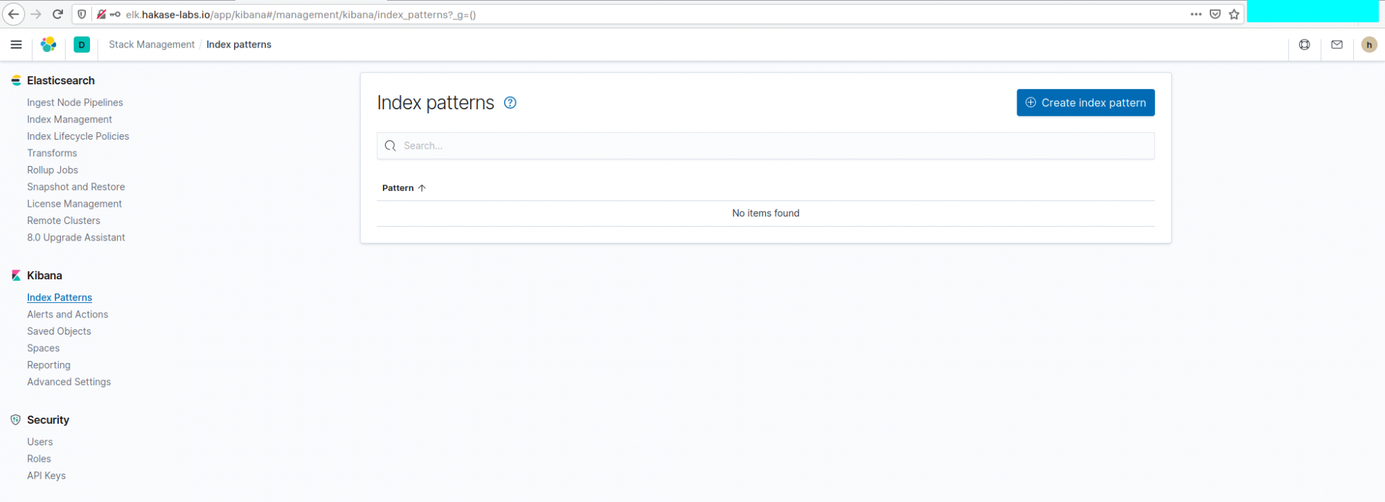 Create Kibana Index Pattern