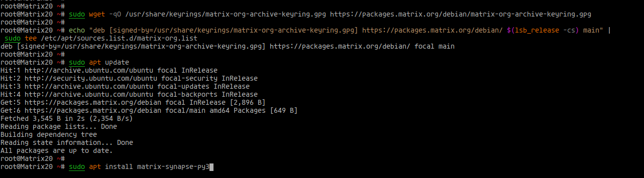 Add Matrix Synapse repository for Ubuntu 20.04