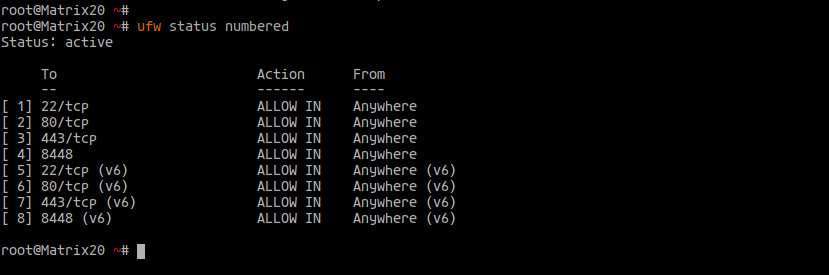 Enable UFW Firewall to Secure Matrix Synapse