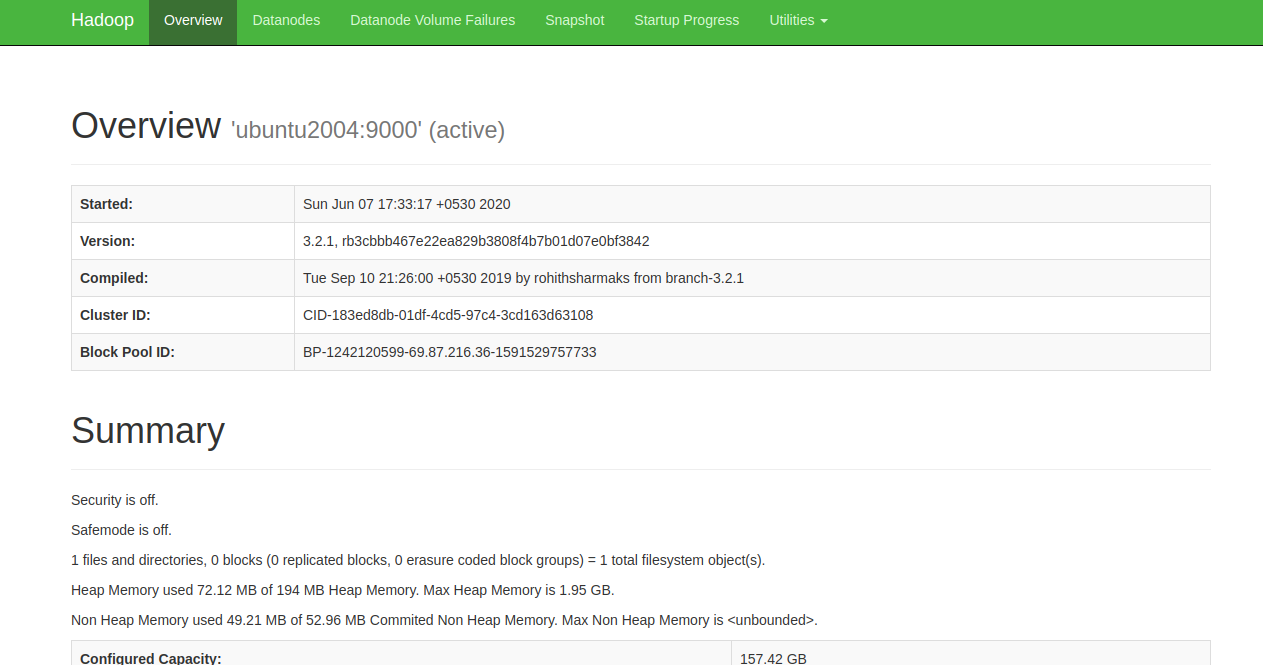 Hadoop Web Interface