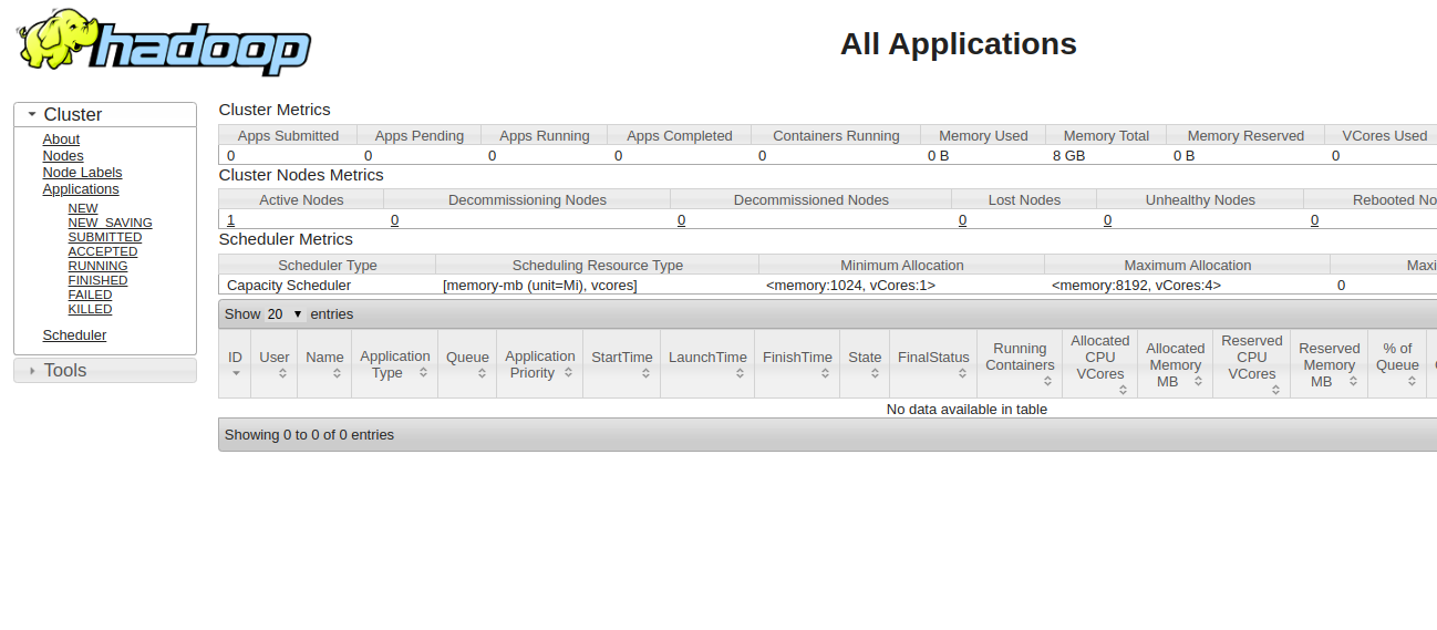 Hadoop Yarn Resource Manager