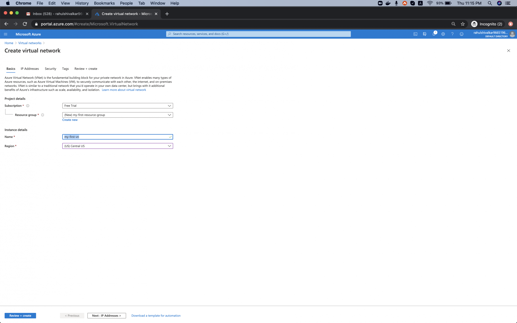 Network configuration