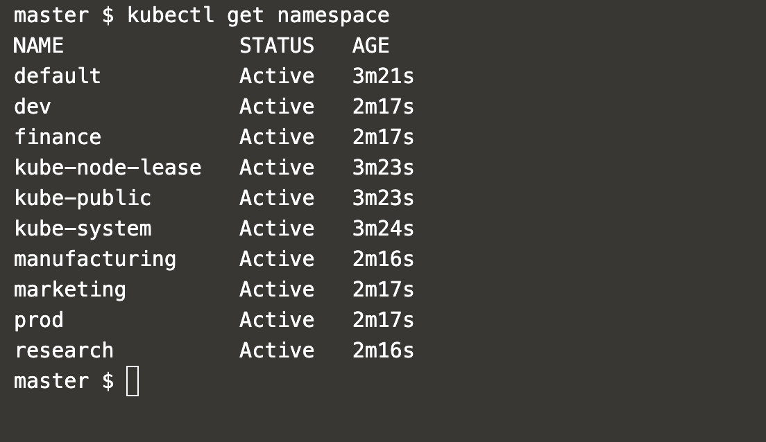 get-namespaces for kubernetes namespace