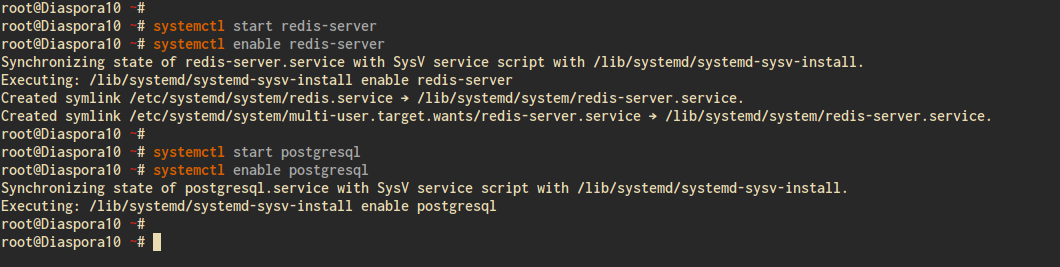 Start Redis and PostgreSQL Services