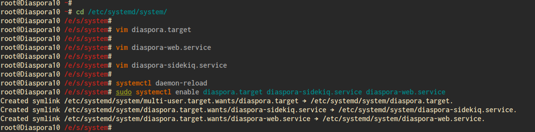 Setup Diaspora as a Systemd Service