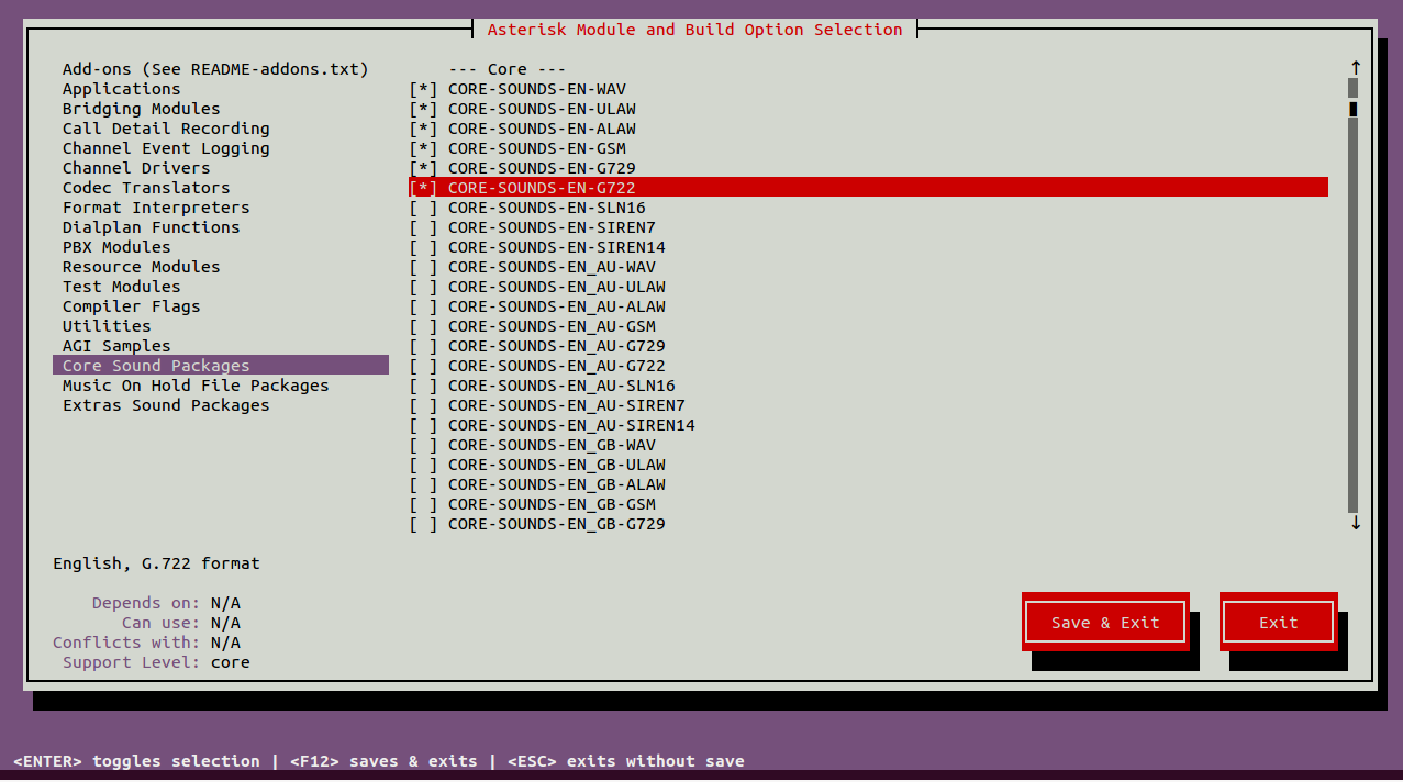 Enable core sound module