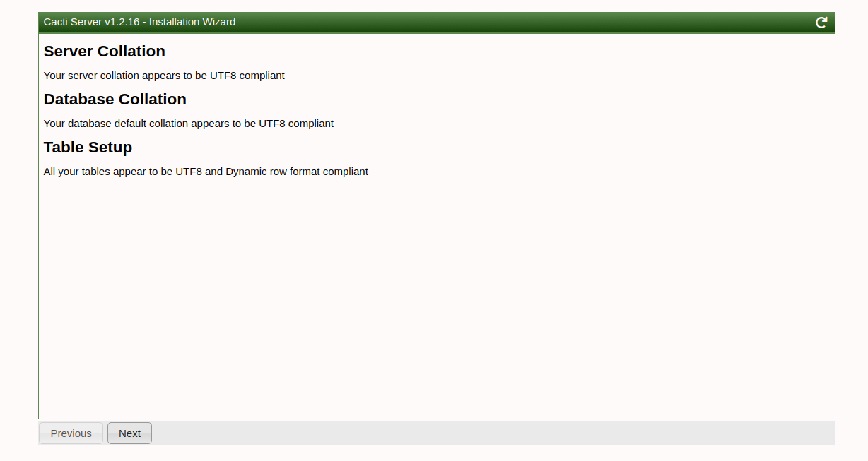 Database setup