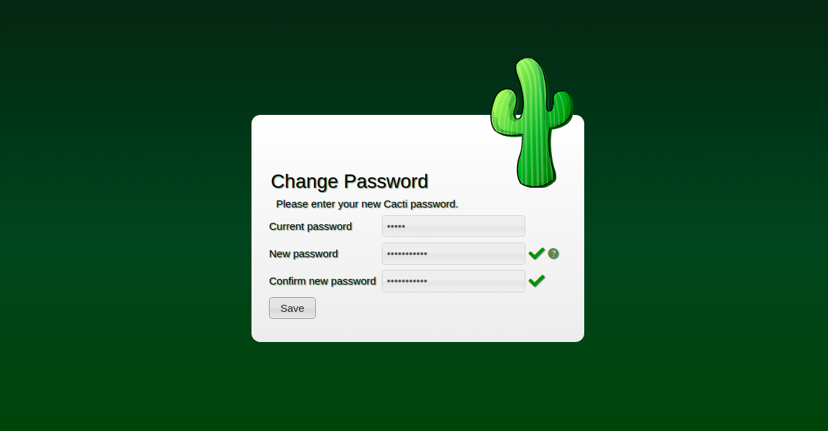 Change Cacti password