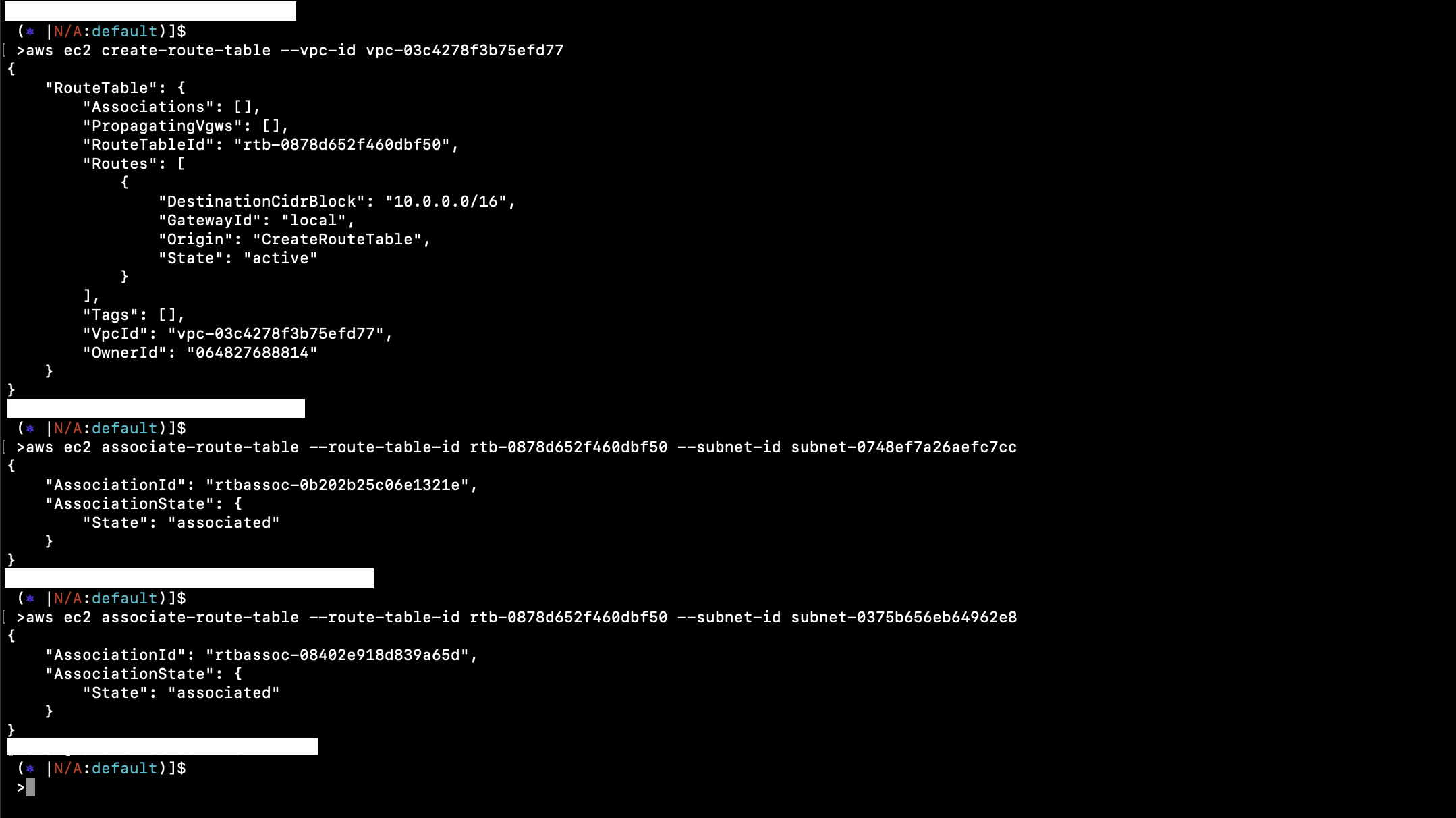 Create Route Table