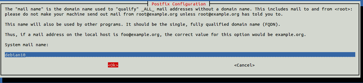 Postfix configuration