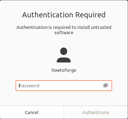 System Authentication to install software