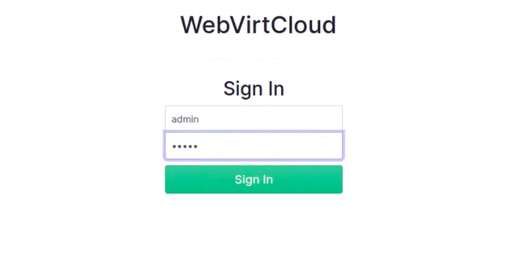 WebVirtCloud login