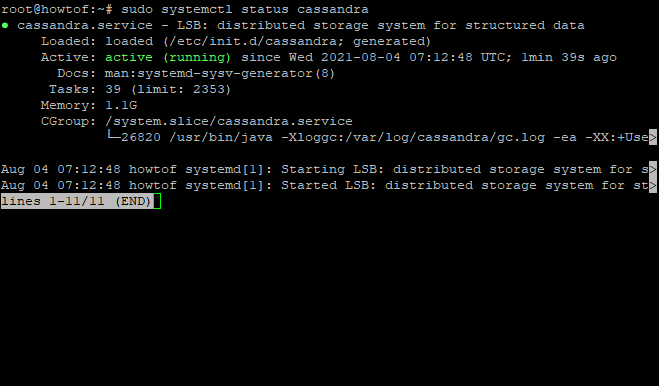 Checking Apache Cassandra's Status